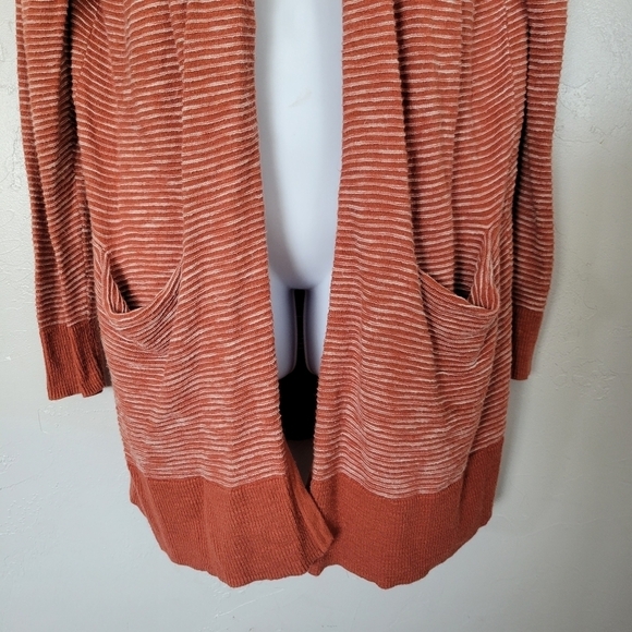 Madewell Summer Ryder Small Orange Knit Cardigan Long Sleeve Pockets Sweater - Picture 3 of 7